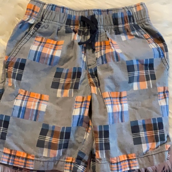 Gymboree Plaid Kids Shorts in Blue and Orange - Picture 1 of 4